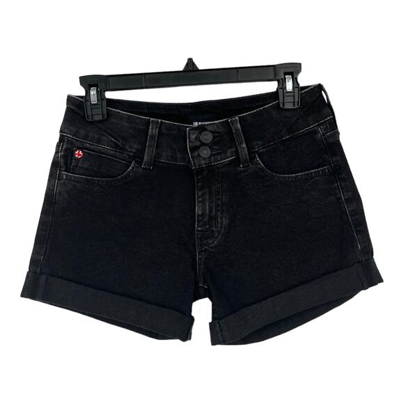 Hudson shorts Ruby cuffed mid thigh denim black size 27 - Picture 1 of 4
